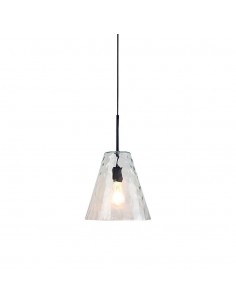 3881-Lampadario LED a Cono in Vetro con Portalampada E Max  Colore Trasparente-1