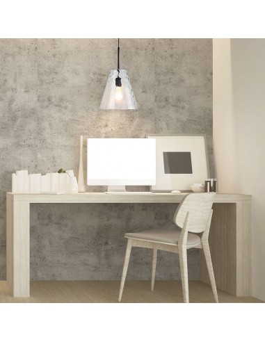 3881-Lampadario LED a Cono in Vetro con Portalampada E Max  Colore Trasparente-4