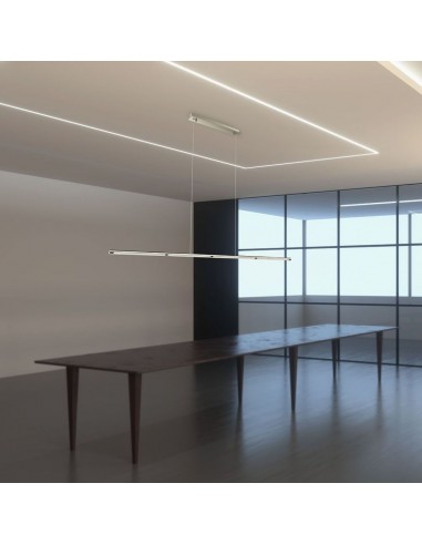 3892-Lampadario LED Tubolare in Acciaio Inox  Colore Cromato -3