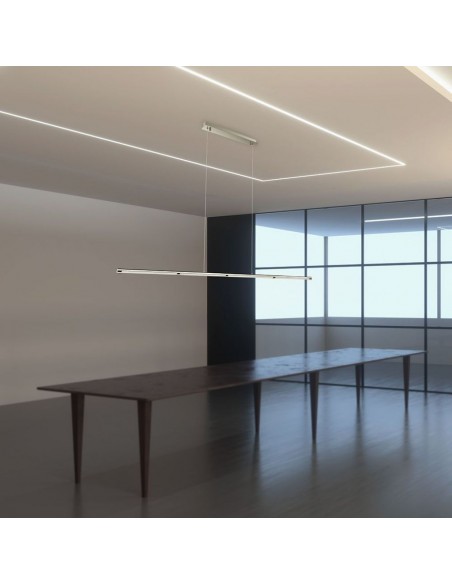 3892-Lampadario LED Tubolare in Acciaio Inox  Colore Cromato -3