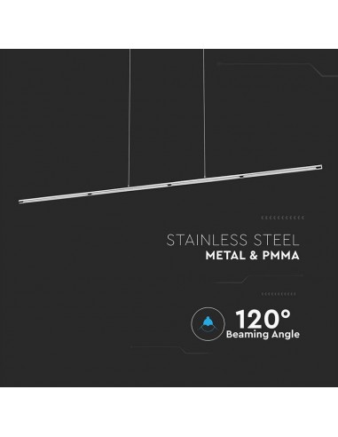 3892-Lampadario LED Tubolare in Acciaio Inox  Colore Cromato -4