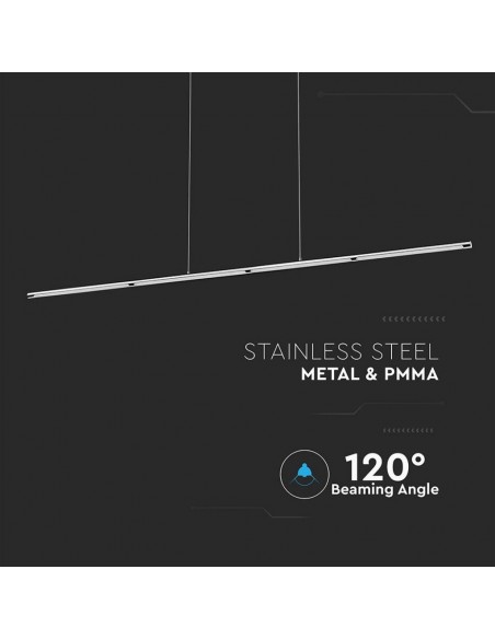3892-Lampadario LED Tubolare in Acciaio Inox  Colore Cromato -4