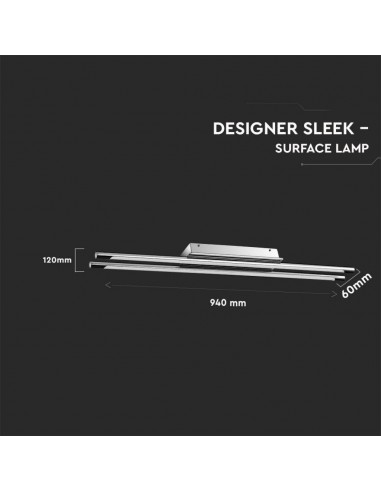 3893-Lampada LED da Specchio Doppia  Colore Cromato con Vetro Opaco  IP L mm-2