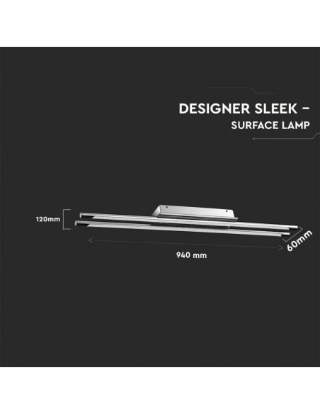 3893-Lampada LED da Specchio Doppia  Colore Cromato con Vetro Opaco  IP L mm-2