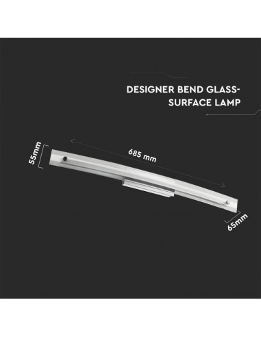 3896-Lampada LED da Specchio  Colore Cromato con Vetro Ricurvo  IP-2