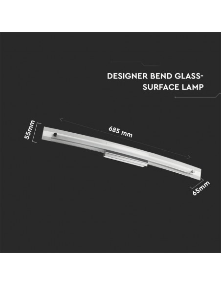 3896-Lampada LED da Specchio  Colore Cromato con Vetro Ricurvo  IP-2