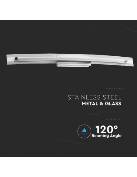 3896-Lampada LED da Specchio  Colore Cromato con Vetro Ricurvo  IP-7