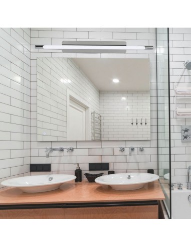 3903-Lampada LED da Specchio  Colore Cromato con Vetro Opaco  IP-3