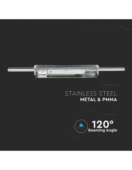 3903-Lampada LED da Specchio  Colore Cromato con Vetro Opaco  IP-5