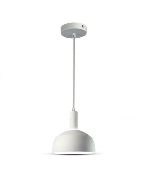 3920-Lampadario LED con Paralume in Alluminio e Portalampada E Max  Colore Bianco-1