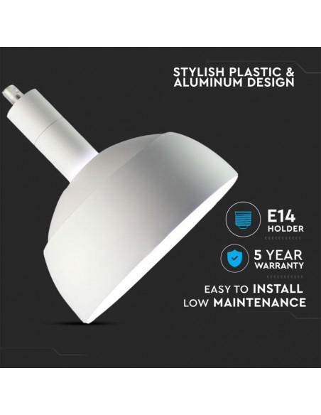 3920-Lampadario LED con Paralume in Alluminio e Portalampada E Max  Colore Bianco-5