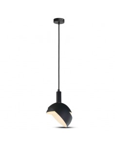 3921-Lampadario LED con Paralume in Alluminio e Portalampada E Max  Colore Nero-1