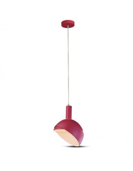 3923-Lampadario LED con Paralume in Alluminio e Portalampada E Max  Colore Rosa-1