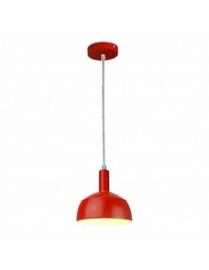 3924-Lampadario LED con Paralume in Alluminio e Portalampada E Max  Colore Rosso-1