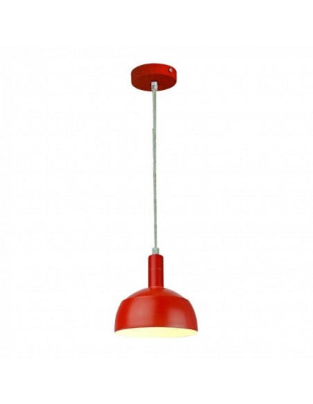 3924-Lampadario LED con Paralume in Alluminio e Portalampada E Max  Colore Rosso-1
