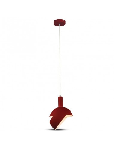 3924-Lampadario LED con Paralume in Alluminio e Portalampada E Max  Colore Rosso-4