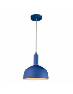 3925-Lampadario LED con Paralume in Alluminio e Portalampada E Max  Colore Blu-1