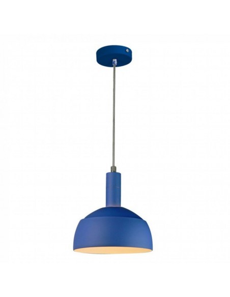 3925-Lampadario LED con Paralume in Alluminio e Portalampada E Max  Colore Blu-1
