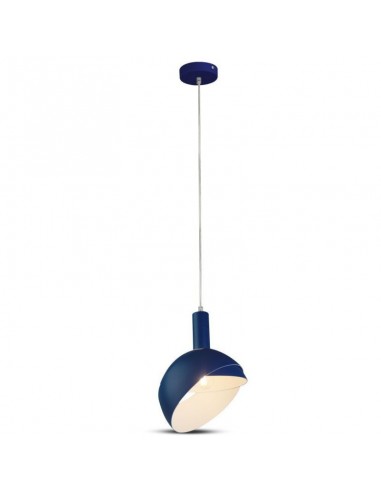 3925-Lampadario LED con Paralume in Alluminio e Portalampada E Max  Colore Blu-5