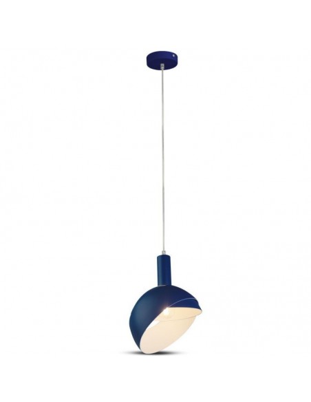 3925-Lampadario LED con Paralume in Alluminio e Portalampada E Max  Colore Blu-5