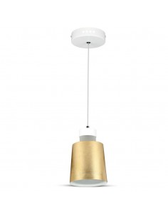 3928-Lampadario LED a Cilindro in Metallo  Colore Oro -1
