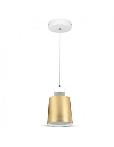 3928-Lampadario LED a Cilindro in Metallo  Colore Oro -1