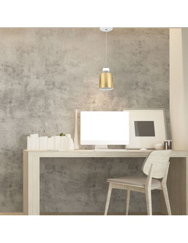 3928-Lampadario LED a Cilindro in Metallo  Colore Oro -4