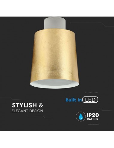 3928-Lampadario LED a Cilindro in Metallo  Colore Oro -6