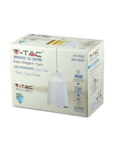 3929-Lampadario LED a Cilindro in Metallo  Colore Bianco -2