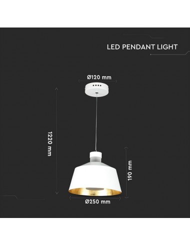 3931-Lampadario LED a Coppa in Metallo  Colore Bianco -3