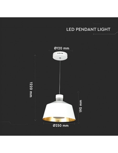 3931-Lampadario LED a Coppa in Metallo  Colore Bianco -3