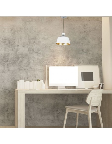 3931-Lampadario LED a Coppa in Metallo  Colore Bianco -4