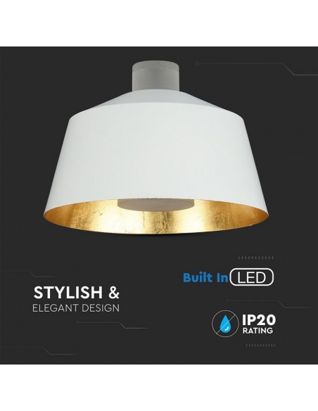 3931-Lampadario LED a Coppa in Metallo  Colore Bianco -6