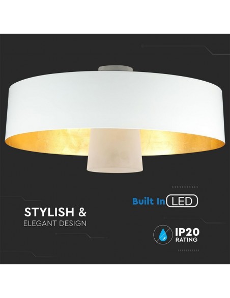 3933-Lampadario LED a Scodella in Metallo  Colore Bianco -6