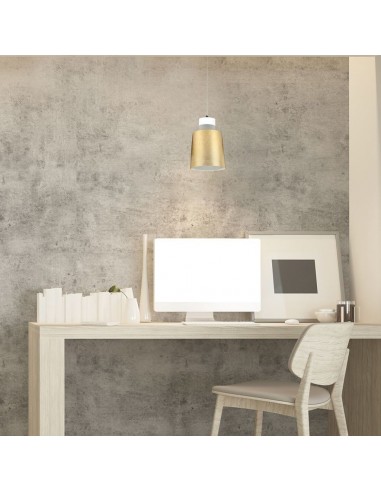 3934-Lampadario LED a Cilindro in Metallo  Colore Oro -4