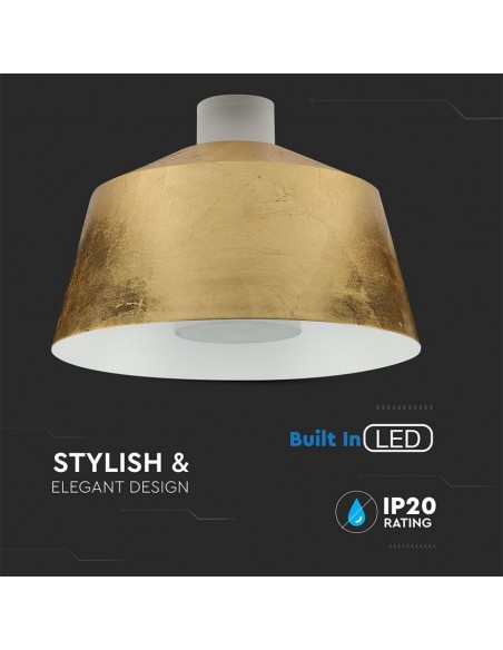 Lampadario LED a Coppa in Metallo 7W Oro 3000K