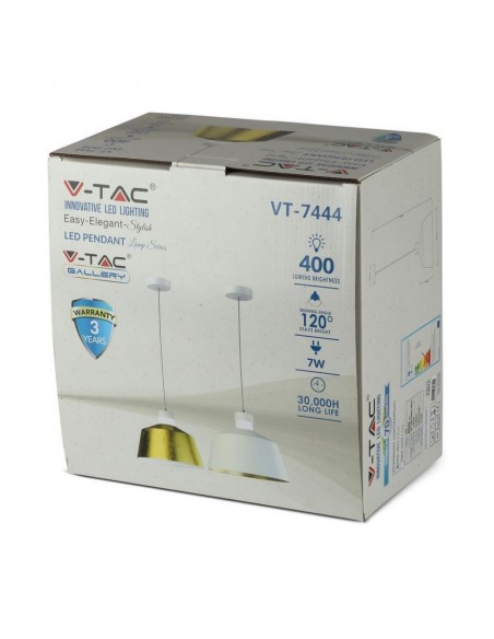 3937-Lampadario LED a Coppa in Metallo  Colore Bianco -2