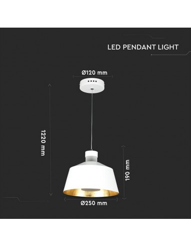 3937-Lampadario LED a Coppa in Metallo  Colore Bianco -3