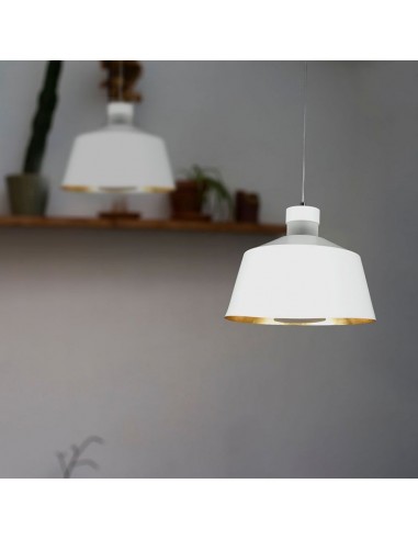 3937-Lampadario LED a Coppa in Metallo  Colore Bianco -4