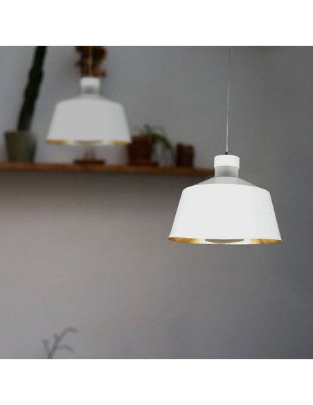 3937-Lampadario LED a Coppa in Metallo  Colore Bianco -4