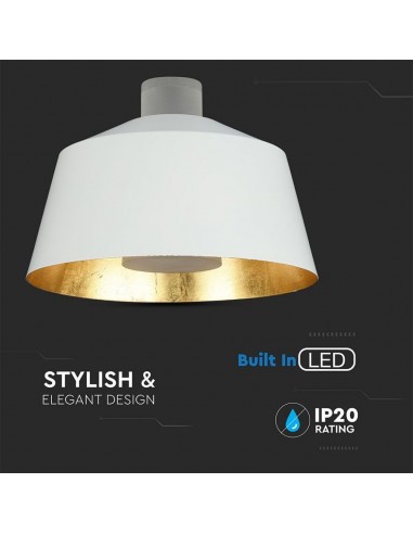 3937-Lampadario LED a Coppa in Metallo  Colore Bianco -6