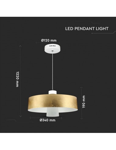 3938-Lampadario LED a Scodella in Metallo  Colore Oro -3