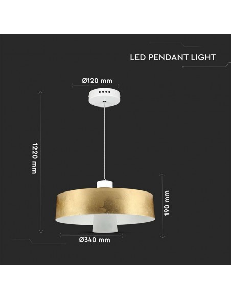 3938-Lampadario LED a Scodella in Metallo  Colore Oro -3