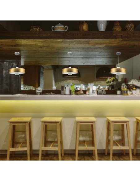 3938-Lampadario LED a Scodella in Metallo  Colore Oro -4