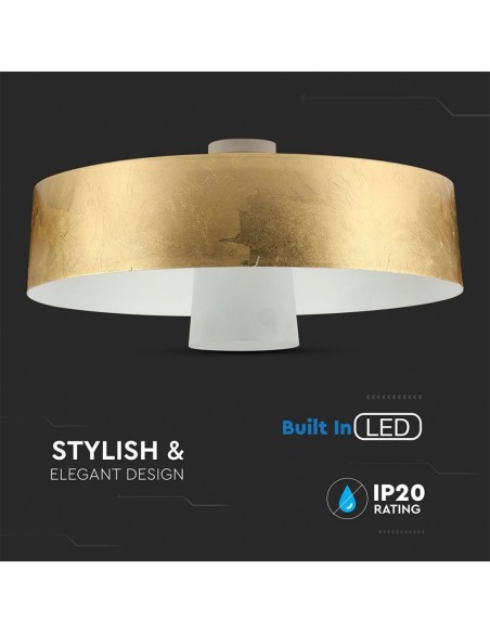 3938-Lampadario LED a Scodella in Metallo  Colore Oro -6