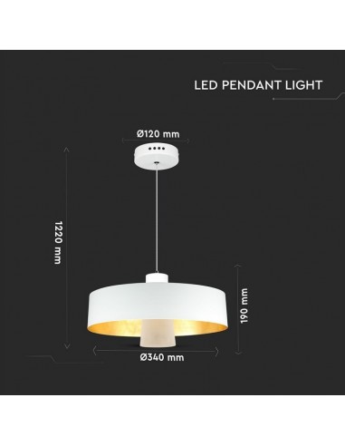 3939-Lampadario LED a Scodella in Metallo  Colore Bianco -3