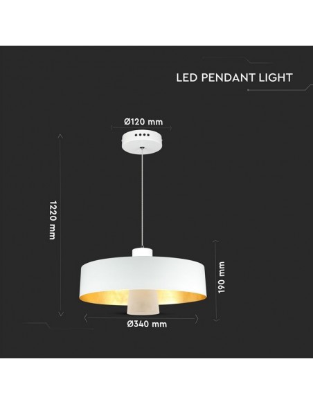 3939-Lampadario LED a Scodella in Metallo  Colore Bianco -3