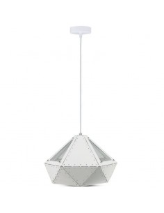3948-Lampadario LED a Prisma in Metallo con Portalampada E Max  Colore Bianco-1
