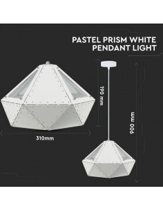 3948-Lampadario LED a Prisma in Metallo con Portalampada E Max  Colore Bianco-1 2