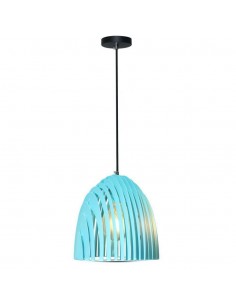 3953-Lampadario LED a Campana Prismatica in Metallo con Portalampada E Max  Colore Blu-1
